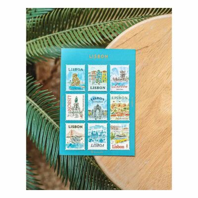 L'après-midi Postage Stamp Sticker - Posta Pulu Sticker Lisbon 1 9'lu Paket - 3