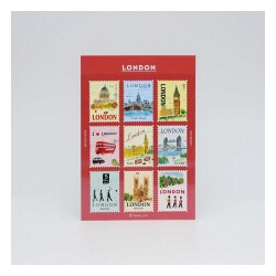 L'après-midi Postage Stamp Sticker - Posta Pulu Sticker London 1 9'lu Paket - Lapres Midi