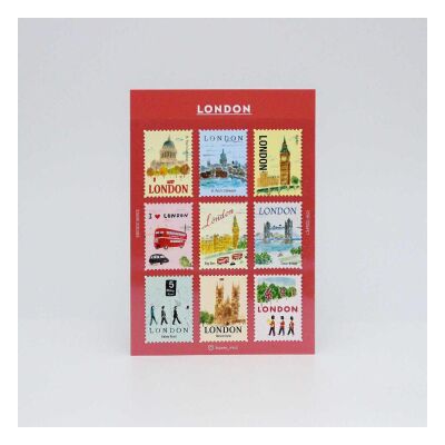 L'après-midi Postage Stamp Sticker - Posta Pulu Sticker London 1 9'lu Paket - 1