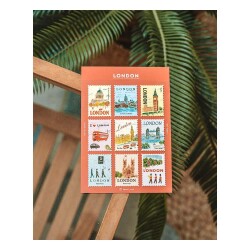 L'après-midi Postage Stamp Sticker - Posta Pulu Sticker London 1 9'lu Paket - 3