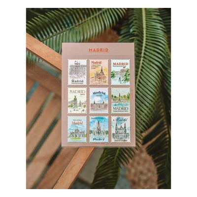 L'après-midi Postage Stamp Sticker - Posta Pulu Sticker Madrid 1 9'lu Paket - 2