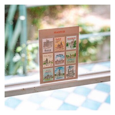 L'après-midi Postage Stamp Sticker - Posta Pulu Sticker Madrid 1 9'lu Paket - 3