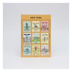 L'après-midi Postage Stamp Sticker - Posta Pulu Sticker NYC 1 9'lu Paket - Lapres Midi