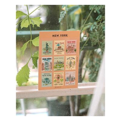 L'après-midi Postage Stamp Sticker - Posta Pulu Sticker NYC 1 9'lu Paket - 2