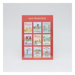 L'après-midi Postage Stamp Sticker - Posta Pulu Sticker San Francisco 1 9'lu Paket - Lapres Midi
