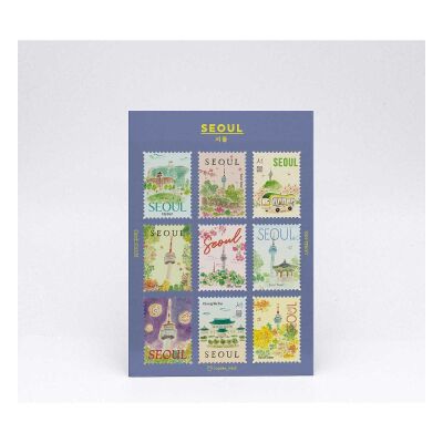 L'après-midi Postage Stamp Sticker - Posta Pulu Sticker Seoul Seoul Tower 9'lu Paket - 1