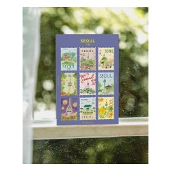 L'après-midi Postage Stamp Sticker - Posta Pulu Sticker Seoul Seoul Tower 9'lu Paket - 2