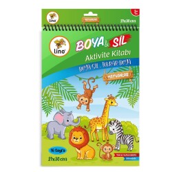 Lino Boya Sil Aktivite Boyama Kitabı Hayvanlar A4 - Lino
