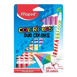 Maped Keçeli Boya Kalemi Çift Taraflı Çift Renkli 10lu - Maped