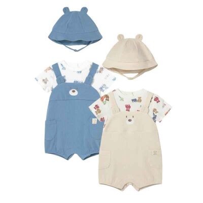 Mayoral Erkek Bebek Şapka Kısa Tulum Set SS2601608 - 1