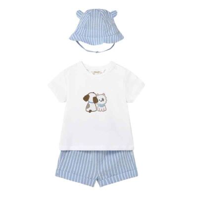 Mayoral Erkek Bebek Şapkalı T-shirt Şort Takım SS2601276 - 1