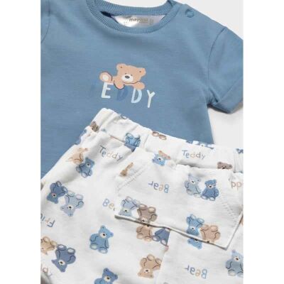 Mayoral Erkek Bebek Teddy Baskılı T-shirt Şort Takım SS2601277 - 2