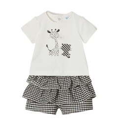 Mayoral Kız Bebek 2'li Fırfırlı Şort T-Shirt Takım - 3