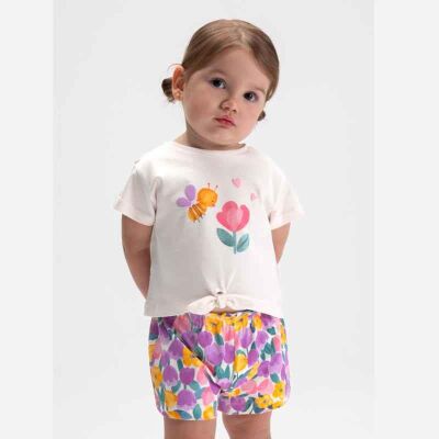 Mayoral Kız Bebek 3'lü T-shirt Şort Set SS2601206 - 1