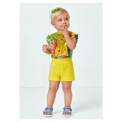 Mayoral Kız Bebek 3'lü T-Shirt Şort Takım - 13