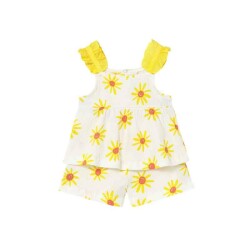 Mayoral Kız Bebek Papatya Desen T-shirt Şort Takım SS2601207 - 1