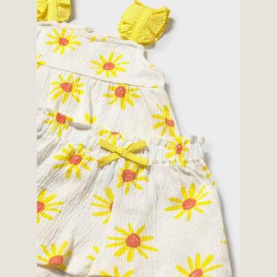 Mayoral Kız Bebek Papatya Desen T-shirt Şort Takım SS2601207 - 2