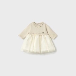 Mayoral Kız Bebek Triko Tüllü Elbise AW2602809 - Mayoral