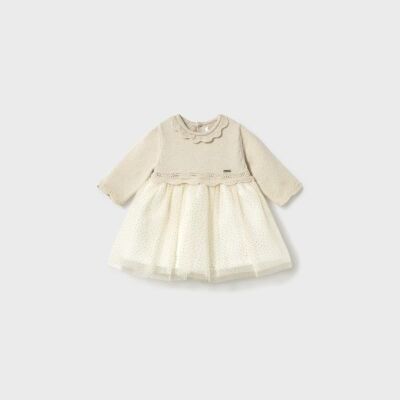 Mayoral Kız Bebek Triko Tüllü Elbise AW2602809 - 1