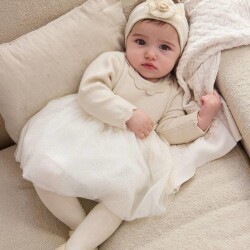 Mayoral Kız Bebek Triko Tüllü Elbise AW2602809 - 2