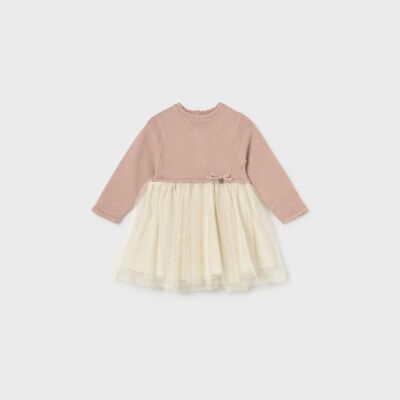 Mayoral Kız Bebek Triko Tüllü Elbise AW2602949 - 1