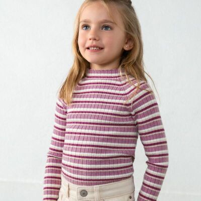 Mayoral Kız Çocuk Çizgili Balıkçı Sweatshirt AW2604026 - 1