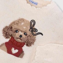 Mayoral Kız Çocuk Triko Kazak Köpek Desenli AW2604315 - 5