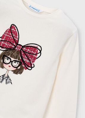 Mayoral Kız Çocuk Uzun Kollu T-shirt Kız Desenli AW2604034 - 3
