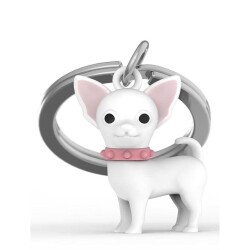 Metalmorphose Chihuahua Köpek Anahtarlık Beyaz