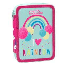 Must İki Gözlü İçi Dolu Kalem Kutusu Rainbow - Must
