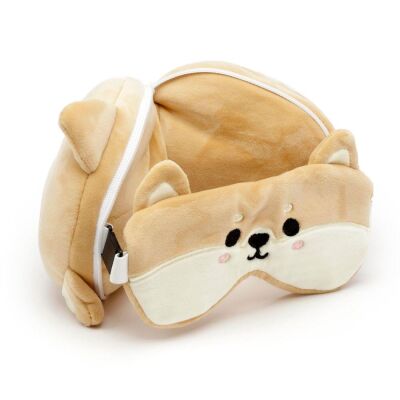 Relaxeazzz Seyahat Yastığı ve Göz Maskesi Shiba Inu Dog - 4