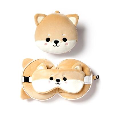 Relaxeazzz Seyahat Yastığı ve Göz Maskesi Shiba Inu Dog - 6