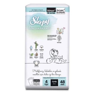 Sleepy Bio Natural Bebek Bezi Jumbo Maxi 48li No:4 - 1