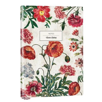 Smyth Art Esnek Kapak Defter A6 Krem 96 Yp Çizgili Kırmızı Çiçekli - 1