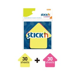 Stickn Yapışkanlı Not Kağıdı Dikey Ok Şeklinde İki Renkli 76x76 mm 60lı - Stickn