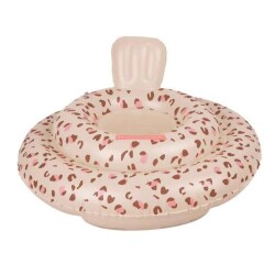 Swim Essentials Old Pink Leopard Bebek Sırt Destekli Yüzme Simidi - Swim Essentials
