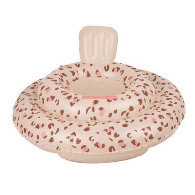Swim Essentials Old Pink Leopard Bebek Sırt Destekli Yüzme Simidi - 1