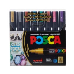 Uniball Posca PC-5M Poster Markör Metalik 8li 1.8 MM-2.5 MM - Uniball