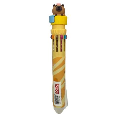 Unick Color Capybara Tepeli 10 Renkli Tükenmez Kalem - 2