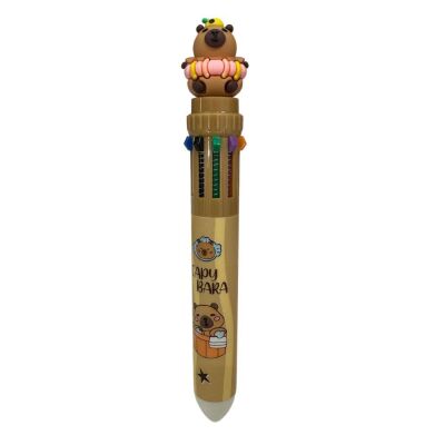 Unick Color Capybara Tepeli 10 Renkli Tükenmez Kalem - 3