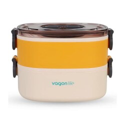 Vagon Life Çelik Yemek Termosu 2 Katlı Sefertası Bl50251-2 Kulplu - Vagon Life