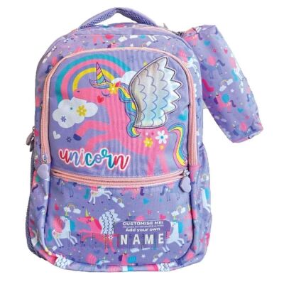 Vest Kalem Kutulu Okul Çantası Mor Unicorn - 1