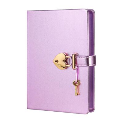 Victoria's Journals Hush Hush Kilitli Metalik Defter Kutulu 160 Yaprak Çizgili Lila - 1