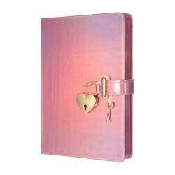 Victoria's Journals Hush Hush Kilitli Metalik Defter Kutulu 160 Yaprak Çizgili Pembe - Victorias Journal