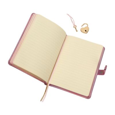 Victoria's Journals Hush Hush Kilitli Metalik Defter Kutulu 160 Yaprak Çizgili Pembe - 2