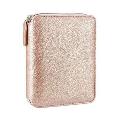 Vj Buffalo Zipper Folder Organizer Defter 14.8 cm x 21 Cm 100 Gr 80 Yap Çiz Sedefli Rose Gold - 1