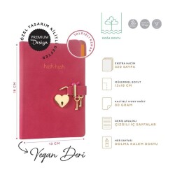 Vj Defter 13X18 Hush Hush Kilitli 80 Gr Fuşya 160 Yp - 3