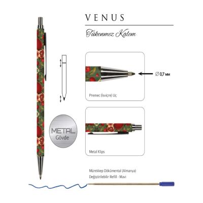 Vj Venüs Tükenmez Kalem Kutulu Nar V-12 - 2