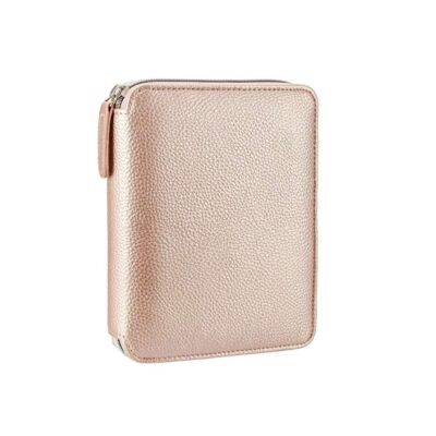 Vj Zipper Organizer Defter 10 x 14 Cm 120 Gr 80 Yap Çizgili 123-0296 Rose Gold - 1