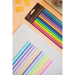 Yapışkanlı Şerit 14x0,5 cm 12 renk x 20 yaprak - 2